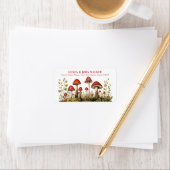 Schattigee Rode Paddestoelen Adresetiketten Etiket (Insitu)