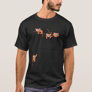 Schattigee Rode Panda Beer Speelzak T-shirt