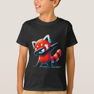 Schattigee Rode Panda Dabbing voor Wildlife Dieren T-shirt