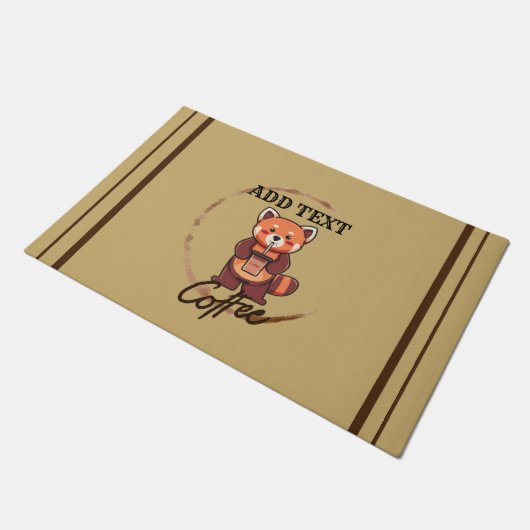 Schattigee rode panda dieren koffie Thee custom Sh Deurmat (Schuin)