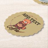 Schattigee rode panda dieren koffie Thee custom Sh Kartonnen Onderzetters (Gekanteld)