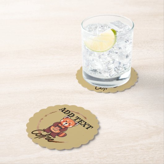 Schattigee rode panda dieren koffie Thee custom Sh Kartonnen Onderzetters (Insitu)