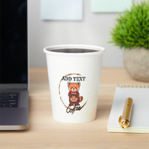Schattigee rode panda dieren koffie Thee custom Sh Papieren Bekers