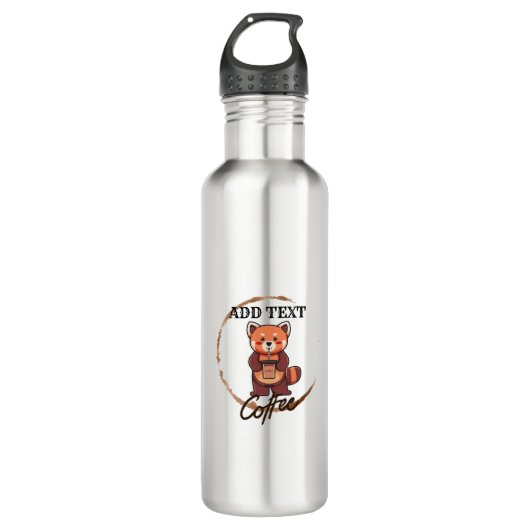 Schattigee rode panda dieren koffie Thee custom Sh Waterfles (Voorkant)