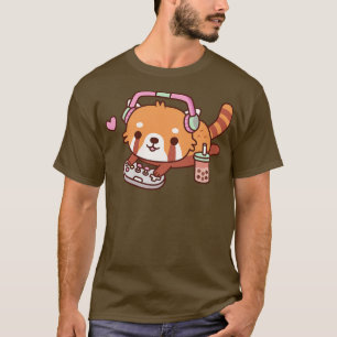 Schattigee rode panda g met video games t-shirt