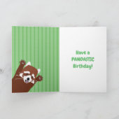 Schattigee rode panda gepersonaliseerde aangepaste kaart (Binnen)