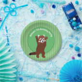 Schattigee rode panda gepersonaliseerde aangepaste papieren bordje (Feest)