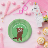 Schattigee rode panda gepersonaliseerde aangepaste papieren bordje (Feest)