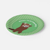 Schattigee rode panda gepersonaliseerde aangepaste papieren bordje (Gekanteld)