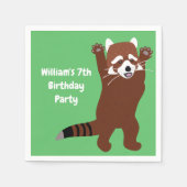 Schattigee rode panda gepersonaliseerde aangepaste servet (Voorkant)