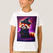 Schattigee rode Panda Halloween Kinder T-Shirt (Voorkant)