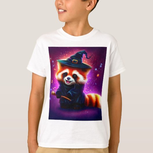 Schattigee rode Panda Halloween Kinder T-Shirt (Voorkant)
