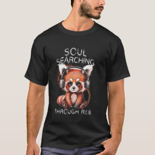 Schattigee rode panda met hoofdtelefoon R & B muzi T-shirt