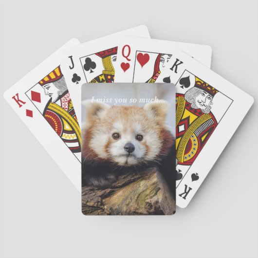 Schattigee rode panda mis je zo erg pokerkaarten (Achterkant)