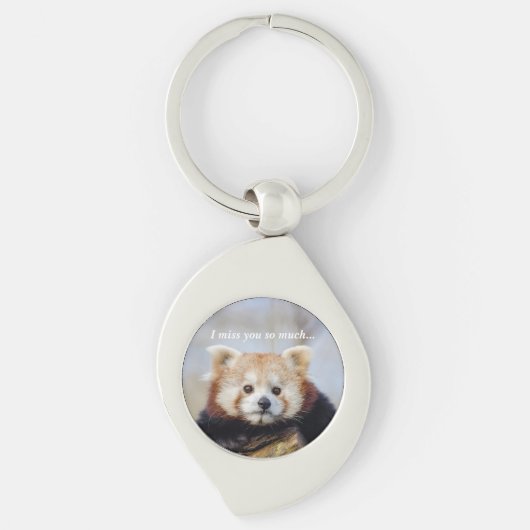 Schattigee rode panda mis je zo erg sleutelhanger (Voorkant)