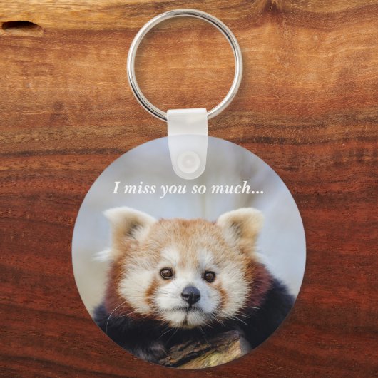 Schattigee rode panda mis je zo erg sleutelhanger (Achterkant)