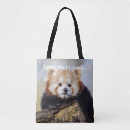 Schattigee rode panda mis je zo erg tote bag