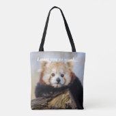 Schattigee rode panda mis je zo erg tote bag (Achterkant)