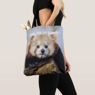 Schattigee rode panda mis je zo erg tote bag
