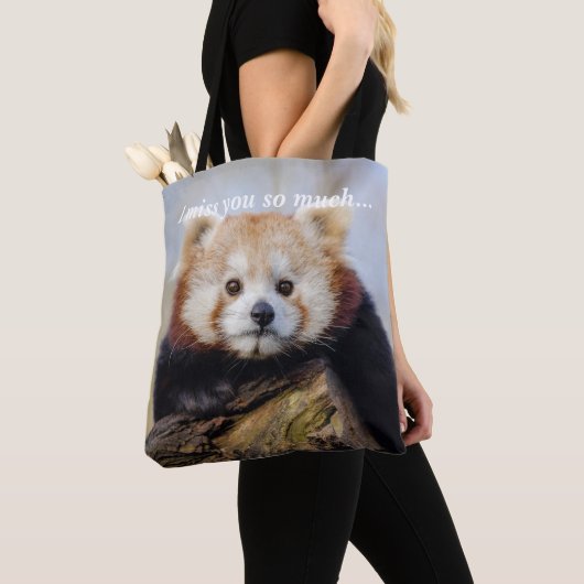Schattigee rode panda mis je zo erg tote bag (Dichtbij)