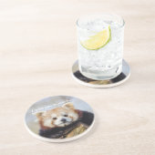 Schattigee rode panda mis je zo erg zandsteen onderzetter (Zijkant)