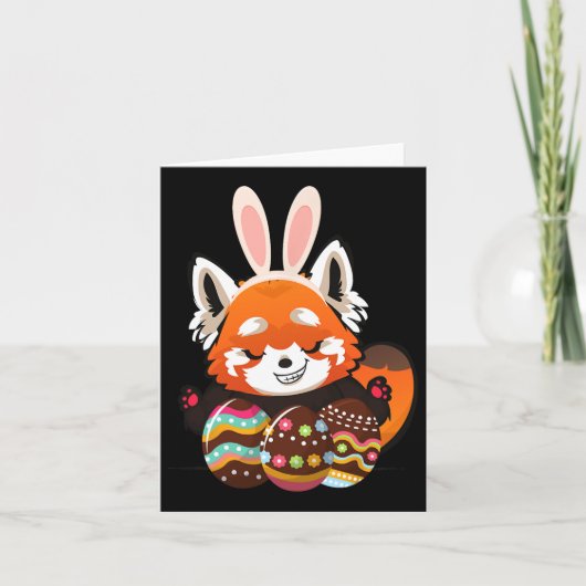 Schattigee rode panda paashaas oren kaart (Voorkant)