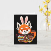 Schattigee rode panda paashaas oren kaart (Gele Bloem)