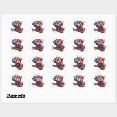 Schattigee Rode Panda Selfie Illustratie Ronde Sticker (Vel)