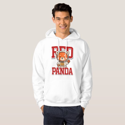 Schattigee Rode Panda Unisex Man Vrouw Kleding Hoodie (Voorkant volledig)