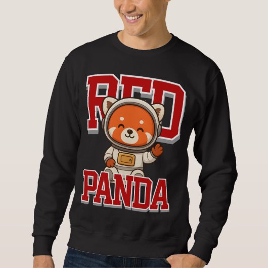 Schattigee Rode Panda Unisex Man Vrouw Kleding Trui (Voorkant)