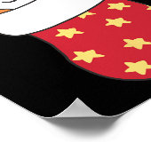 Schattigee rode panda's in kerstkousen voor Kerstm Poster (Hoek)