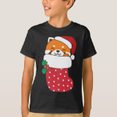 Schattigee rode panda's in kerstkousen voor Kerstm T-shirt (Voorkant)