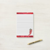 Schattigee rode peper Waterverf schilderij gevoerd Post-it® Notes (Op bureau)