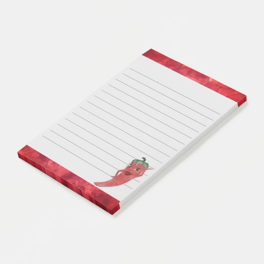 Schattigee rode peper Waterverf schilderij gevoerd Post-it® Notes (Schuin)