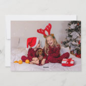 Schattigee Rode Plaid Kerstbomen Familiefoto Feestdagenkaart (Achterkant)