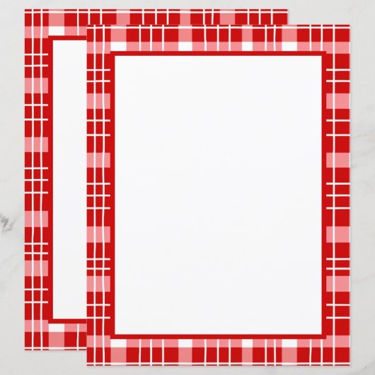 Schattigee rode plaid lovers papier vel (Voorkant / Achterkant)
