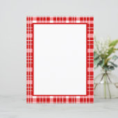 Schattigee rode plaid lovers papier vel (Staand voorkant)