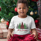 Schattigee Rode Plaid Vrolijke Kerstbomen Custom Kinder Shirts