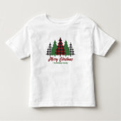 Schattigee Rode Plaid Vrolijke Kerstbomen Custom Kinder Shirts (Voorkant)