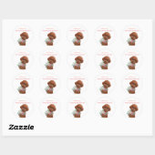 Schattigee rode poedel Puppy Dog Custom Party Favo Ronde Sticker (Vel)