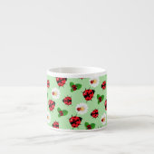 Schattigee rode polka dot Ladybug Daisy bloemenzom Espresso Kop (Voorkant)