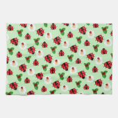 Schattigee rode polka dot Ladybug Daisy bloemenzom Theedoek (Horizontaal)