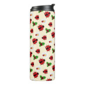 Schattigee rode polka dot Ladybug Daisy bloemenzom Thermosbeker (Gedraaid links)