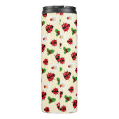 Schattigee rode polka dot Ladybug Daisy bloemenzom Thermosbeker (Achterkant)
