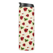 Schattigee rode polka dot Ladybug Daisy bloemenzom Thermosbeker (Geroteerd rechts)