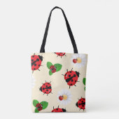 Schattigee rode polka dot Ladybug Daisy bloemenzom Tote Bag (Achterkant)