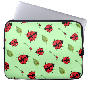 Schattigee rode polka dot lieveheersbeestje bloeme laptop sleeve