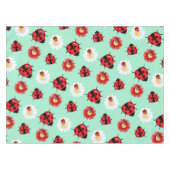 Schattigee rode polka dot lieveheersbeestje bloeme tafelkleed (Voorkant (Horizontaal))