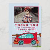 Schattigee Rode Race Auto Verjaardag Bedankt Fotok (Voorkant / Achterkant)