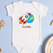 Schattigee rode raket in de ruimte romper